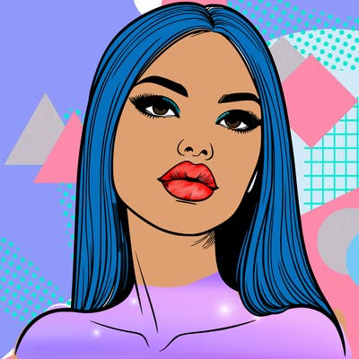 realistic woman with full lips