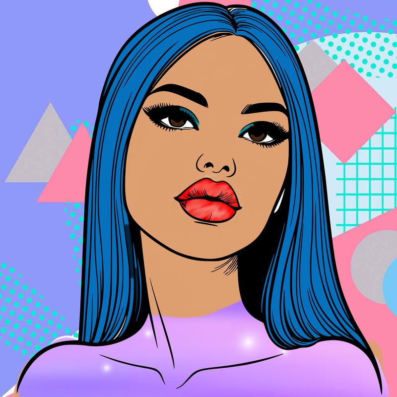 realistic woman with full lips