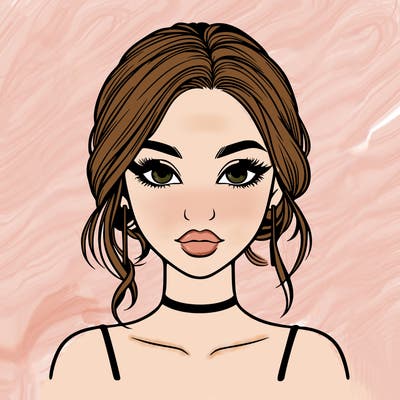 realistic girl with makeup on