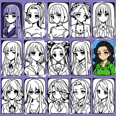 girls that look diffrent anime