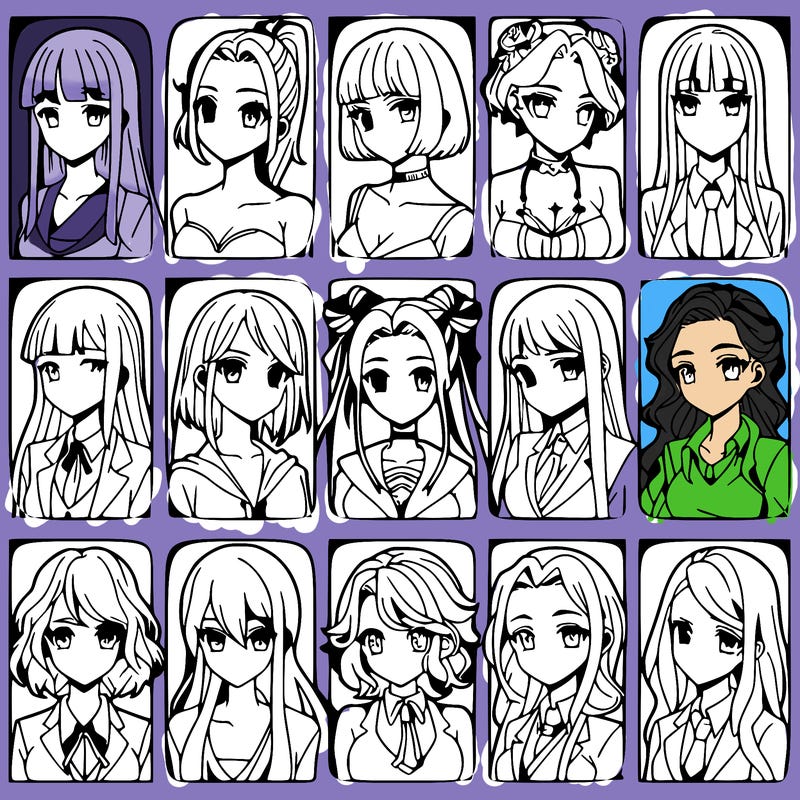 girls that look diffrent anime