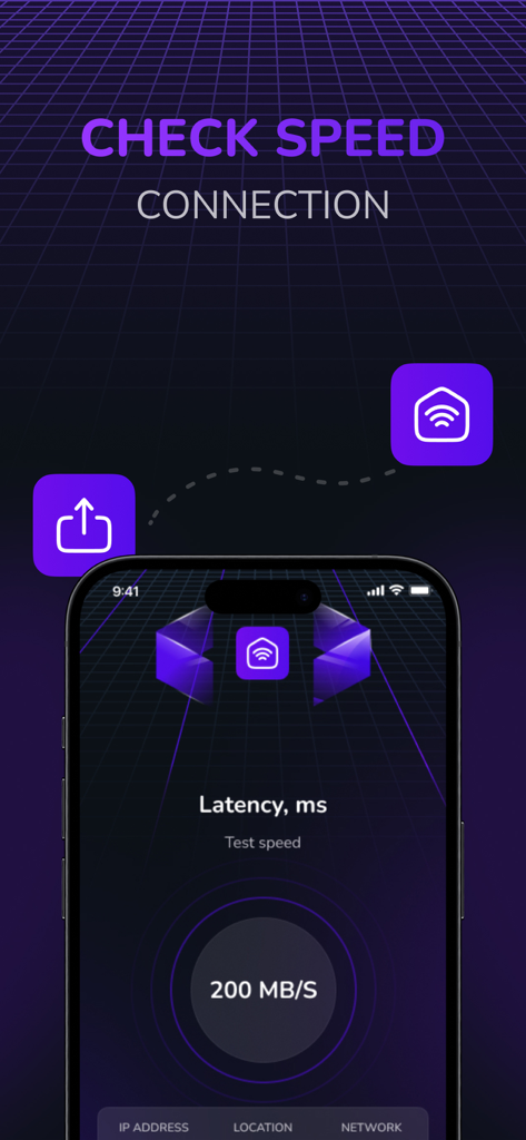 B-Secure - La aplicación B-Secure mostrando resultados de prueba de velocidad de Internet