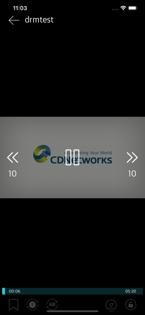 Aqua nManager video player interface showing playback controls and seek options for educational content