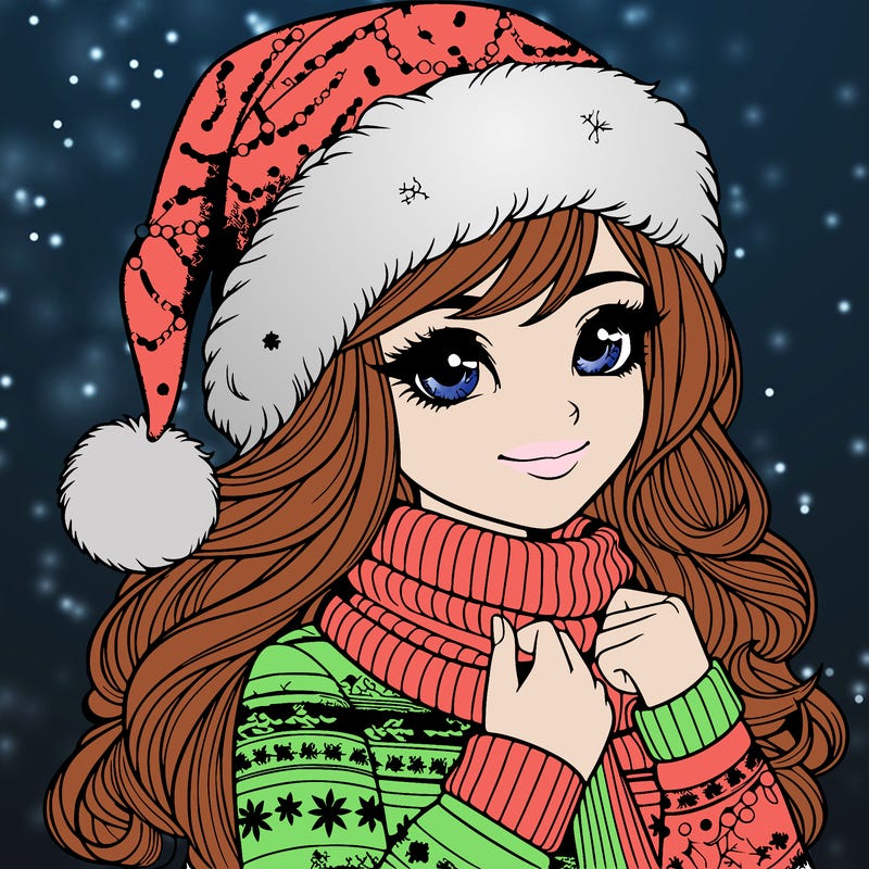 realistic christmas girl