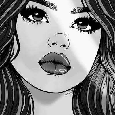 really realistic girl with lips