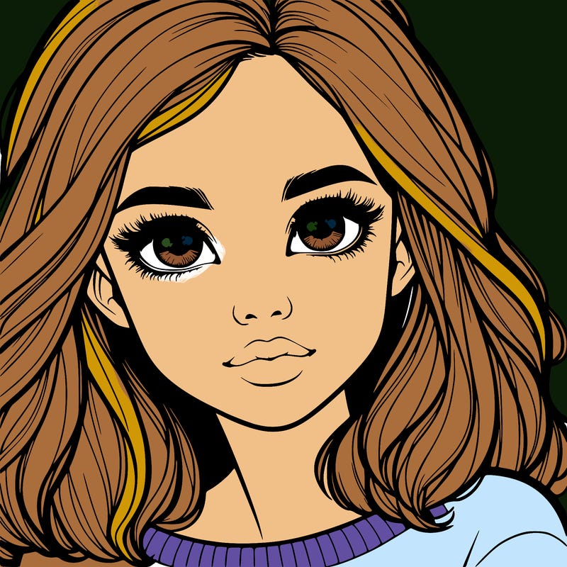 realistic girl whith cute eyes