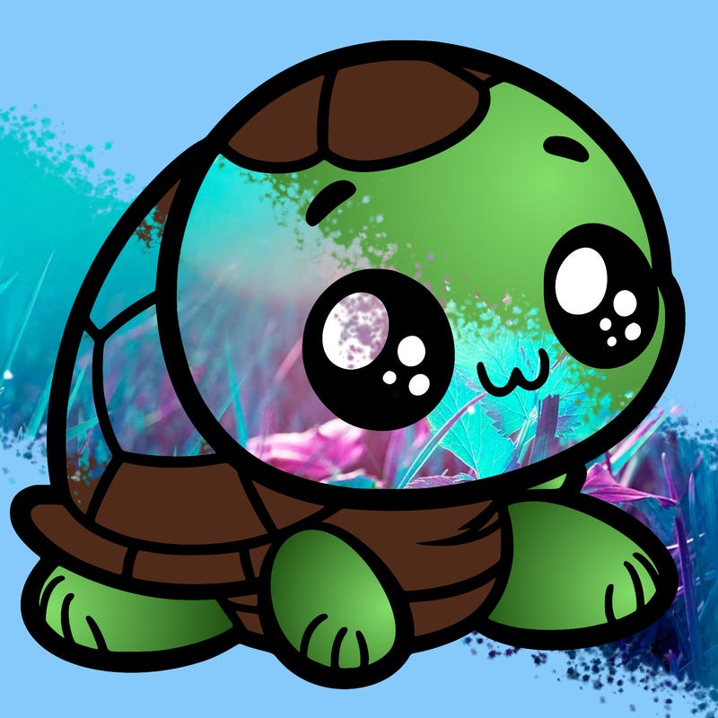 cute little animated turtle