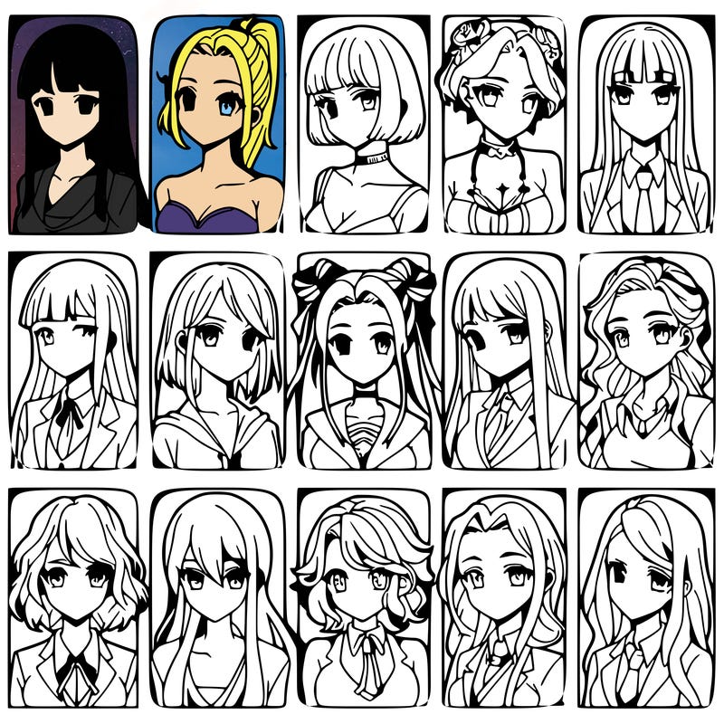 girls that look diffrent anime