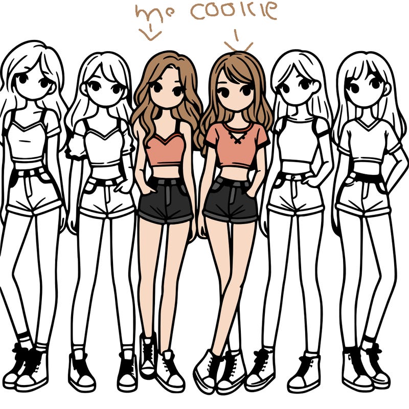 a group of girls wearing crop tops and shorts