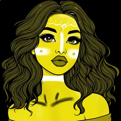 realistic girl with wavy hair and lips