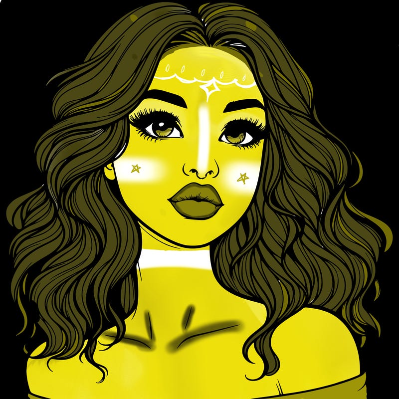 realistic girl with wavy hair and lips