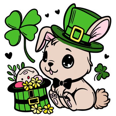 st. patrick's day, bunny.