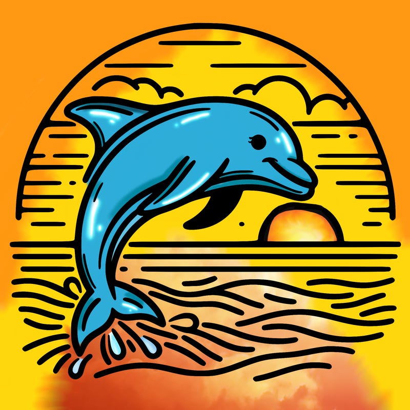 dolphin in a sunset