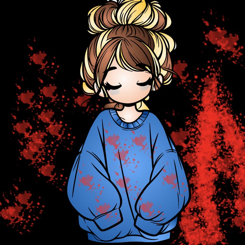 girl with baggy sweatshirt and messy bun