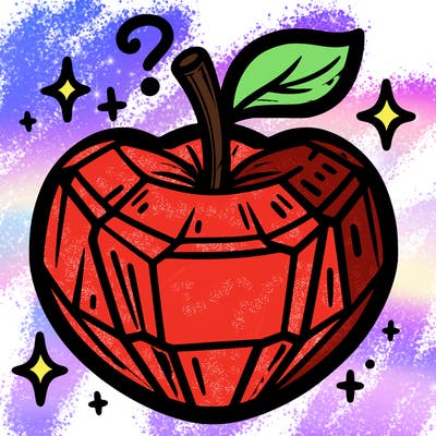 very shiny crystal apple