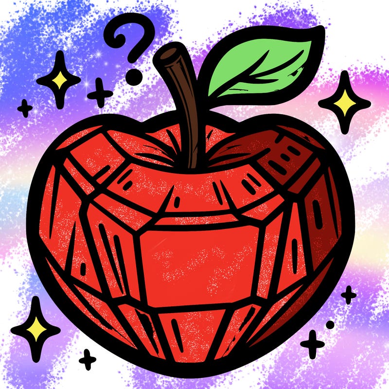 very shiny crystal apple
