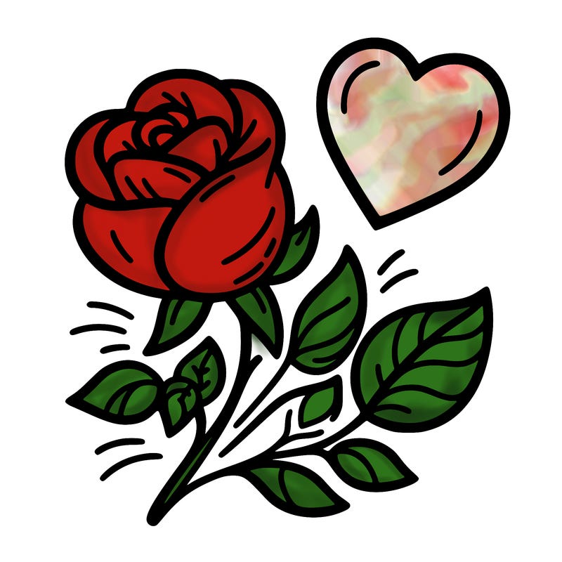 rose and heart