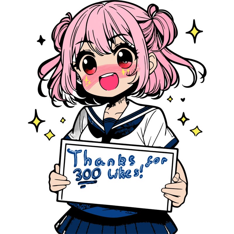 manga girl holding blank sign