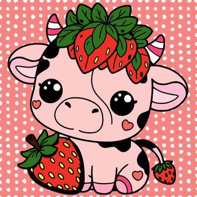 cute strawberry cow