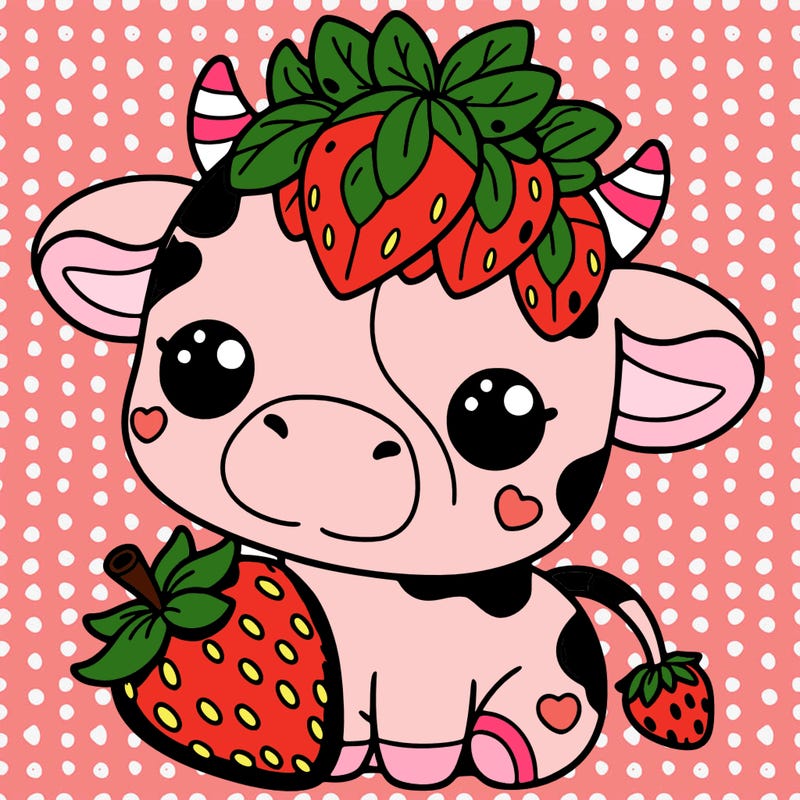 cute strawberry cow