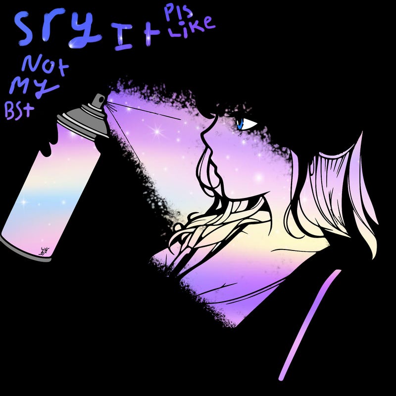 a realistic girl spray, painting