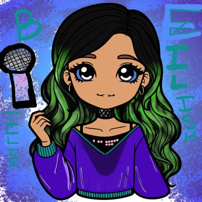 cute realistic billie eilish singer