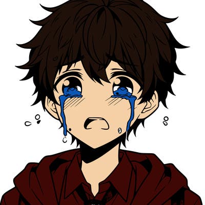 anime teen boy crying