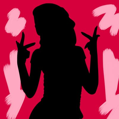 realistic teenage girl with braids and a beanie and crop top doing 🫶🏼