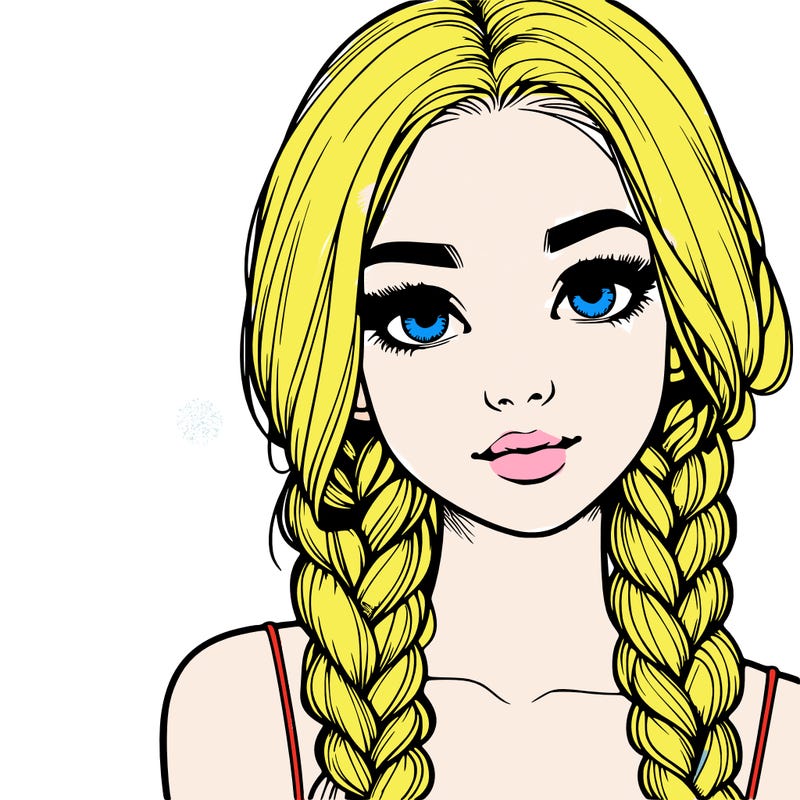 realistic girl with braids