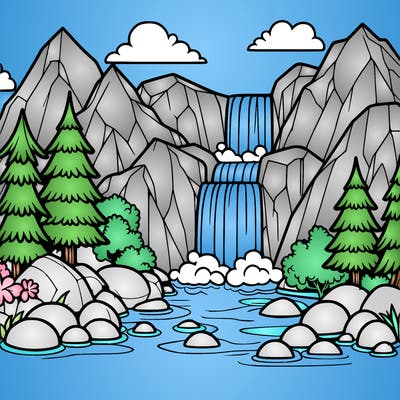 waterfall in mountain