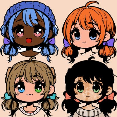 manga character girl kid