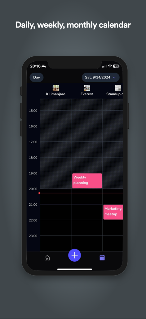 Whatspot - Whatspot app daily calendar interface for scheduling meeting rooms and office spaces.