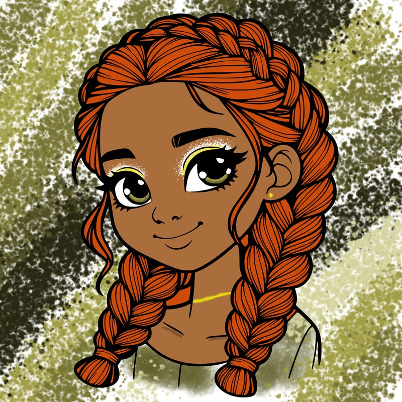 girl with braids realistic