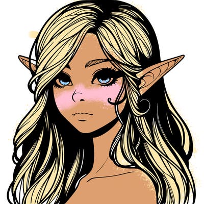 elf girl realistic dark fantasy