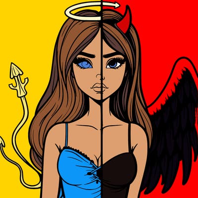 devil vs angel realistic girl