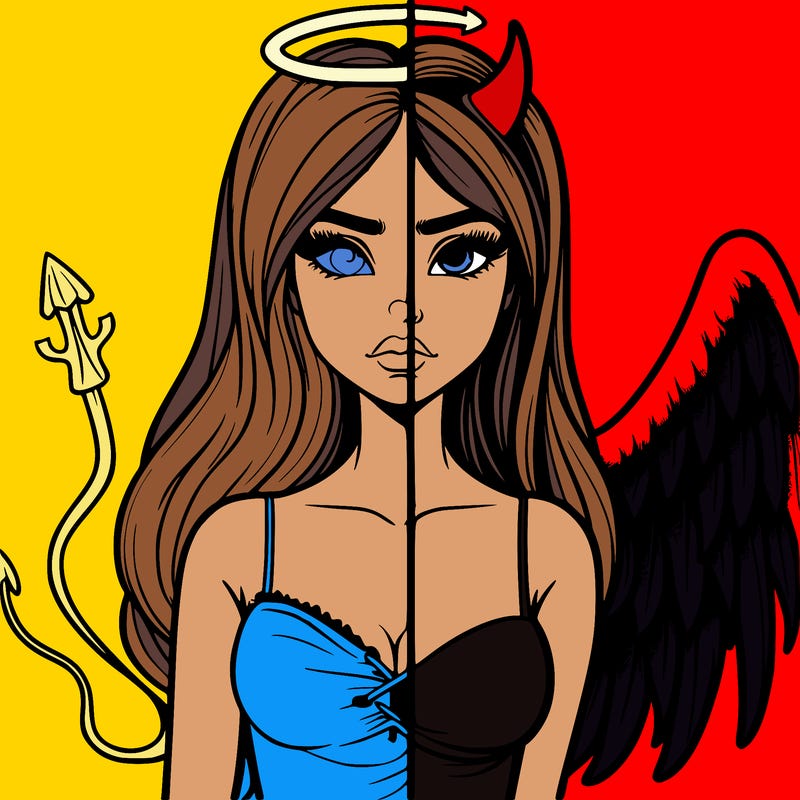 devil vs angel realistic girl