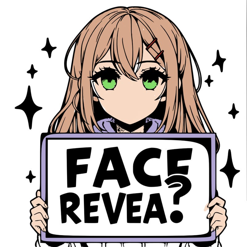manga girl with sigh that says face reveal?