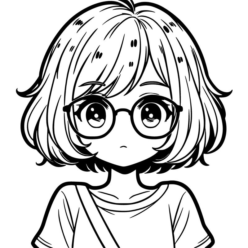 short hair glasses girl