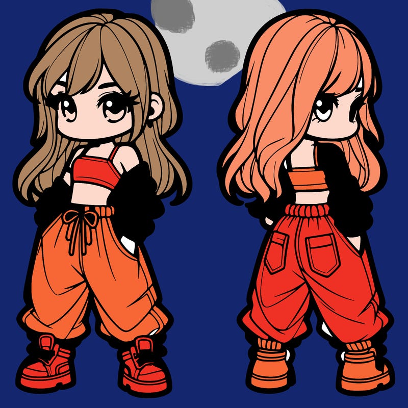 girl in crop top and baggy pants