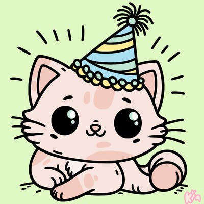 cat with party hat