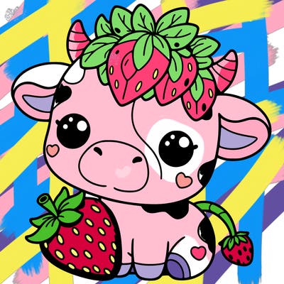 cute strawberry cow