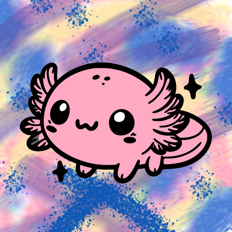 cute easy baby axolotl