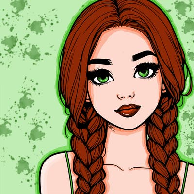 realistic girl with braids