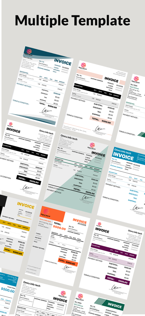 中小企業向けのプロフェッショナルでカスタマイズ可能な請求書テンプレートのコレクション