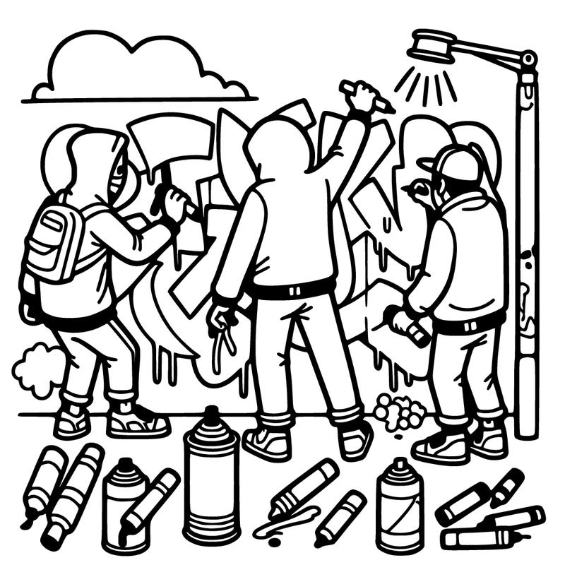 people doing graffit