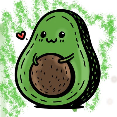 an avocado hugging an avocado