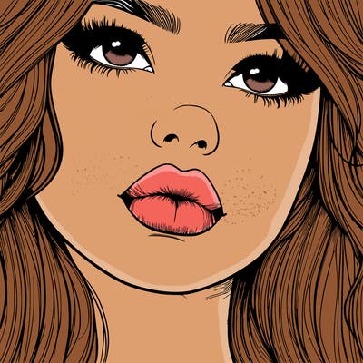 really realistic girl with lips