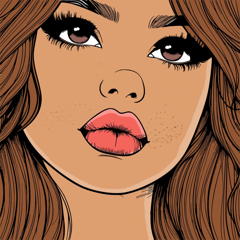 really realistic girl with lips