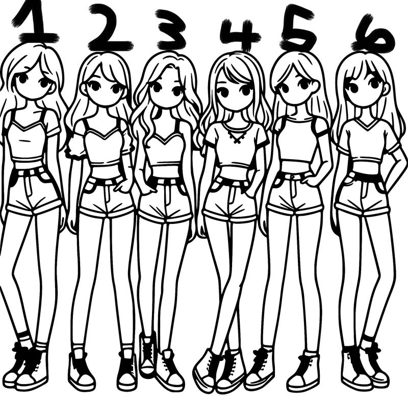 a group of girls wearing crop tops and shorts