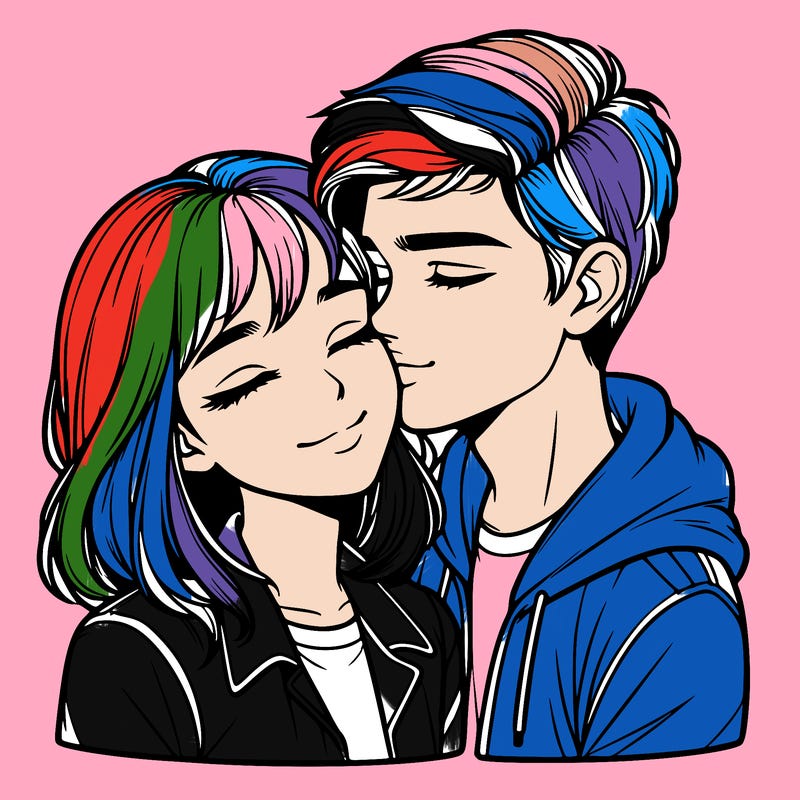 realistic girl and boy  love